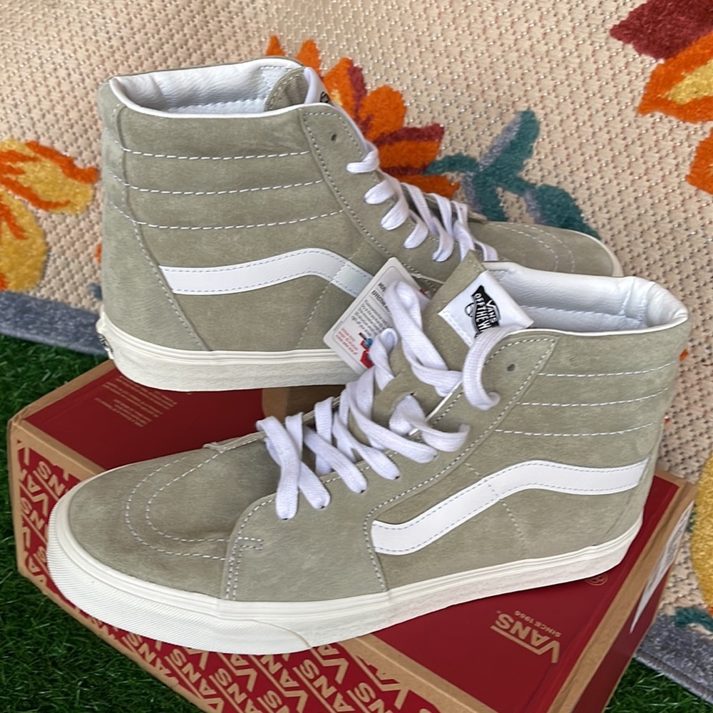 Vans Sk8-Hi Pig Suede Moss Gray/Snow White WMNS sneakers - Picture 11 of 16